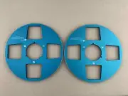 2X Pro 10.5" REVOX Blue Aluminium Tape Reels For Reel To Reel Tape Recorders