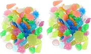 STOBAZA 2 Pack Mixed Color Luminous Pebbles Stones Aquarium Decoration Fish Tank Decorative Luminous Rocks