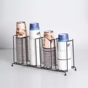 Black Dispenser 4 Stacks Holder Cup Organizer 100mm