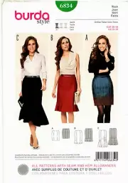 Burda 6834 Skirts Sewing Misses Pattern Uncut Size 10-20