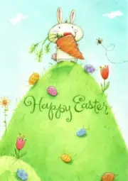 Happy Easter Bunny & Carrot Spring Springtime Hallmark Greeting Cards - Set of 6