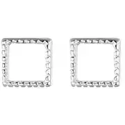 ANYCO Fashion Earrings Square Silver 925 Sterling Silver Minimalist Stud for Women Cute Teen Jewelry