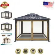 10' x 12' Gazebo Replacement Mosquito Netting with Easy Install Zippered Panels