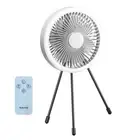 2 in Camping Fan with Tripod Light 2000mAh Remote Control Table Fan for Home