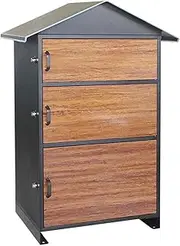 Exquisite Mailbox Metal Mailbox Large Lockable Post Box Freestanding Floor Drop Box 19×13.7×34 Inches Parcel Box Three-Tier Suggestion Box Safer
