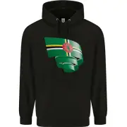 Curled Dominica Flag Dominican Day Football Childrens Kids Hoodie