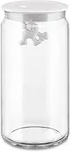 Alessi Gianni Glass Kitchen Box with Lid, White, 20.5 cm Height