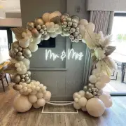 White Sand Silver Balloon Garland Arch Kit, 162pcs Sand White and Metallic Silve