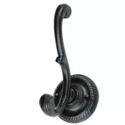 Vintage Iron Twofold Wall Hook | Hand-Forged Black Accessory Hanger
