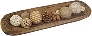 S-SNAIL-OO Decorative Bowl Vintage Wooden Dough Bowls Hand Carved, Farmhouse Country, Restaurant, Cafe Decoration, Place Bread, Fruit, Aromatherapy. (20x6x2in)