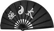 Totority Large Folding Hand Fan Chinease Japanese Folding Hand Kungfu Taichi Fan Handheld Festival Fan Rave Fan for Women Men Party