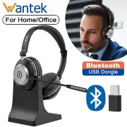 Bluetooth Work Headphone Microphone USB Dongle Gaming Headset for PC/Cellphone