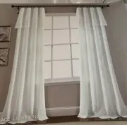 NEW Set 2 Linen Lace Light Filtering Window Curtain Panels 38x84 Free Shipping!!