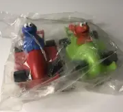 Sesame Street Racers Cake Toppers Elmo Cookie Monster NEW 3.5” Bakery Crafts