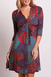 St Tropez 3/4 Slv Dress--REB-6006B