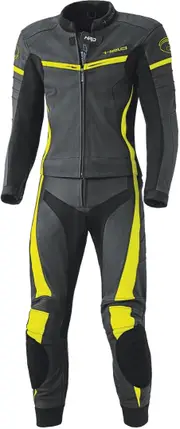 Held Spire Two Piece Ladies Motorcycle Leather Suit, black-yellow, Size 44 for Women Black Yellow