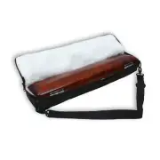 Elegant Red Hard Wooden Case Designed for 17-Hole C Flutes, Featuring a Soft Bag