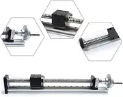 Manual Linear Rail Guide Slide Stage 200mm Actuator Ball Screw Motion Table& Handwheel Aviation Aluminum 6061 for DIY Router Controller - 86 Stepper Motor, Servo Motor/2935