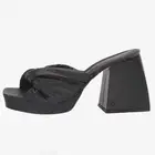 NWT Circus Sam Edelman Black Big Chunky Platforms Retro Heels Sandals Size 6