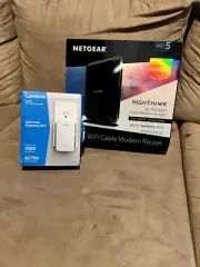 Netgear Nighthawk WiFi Cable Modem Router with LINKSYS WiFi Range Extender
