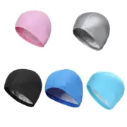 Elastic Waterproof PU Protect Ears Long Hair Sports Swim Pool SPA Hat Swimming C