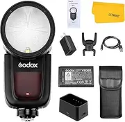 Godox V1 V1-N Flash for Nikon, 76Ws 2.4G HSS 1/8000s, TTL Round Head Flash for Nikon, Camera Flash Speedlite w/Rechargeable Battery,480 Full Power Flashes,Recycle in 1.5s, Built-in Modeling Light-V1N