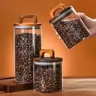 Transparent Glass Jars Condiment Storage Food Container Kitchen