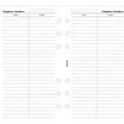Filofax Personal Telephone Numbers Notepaper Refill for Convenient Organizing