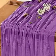 LINXTAR Purple Table Runner Cheesecloth Table Runner 10FT Rustic Table Runners 35 x 122 Inches Boho Decoration for Home Wedding Baby Shower Birthday Party