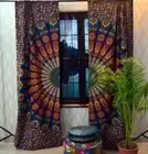 Indian Multi Floral Mandala Curtains Set Window Drapes Panel Tapestry Room Décor