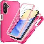 [Suncasetor] for Galaxy A15 5G Case, Samsung Galaxy A15 5G Case with HD Screen Protector [3 Layer] Heavy-Duty Tough Rugged Shockproof Protective Phone Case for Samsung A15 5G (Pink/Rose Gold)