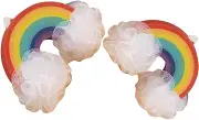 UTHCLO 2pcs Rainbow Shaped Soft Bath Sponges for Gentle Exfoliating Shower Balls Vibrant Generating Loofah for Fun Bathing Experience Friendly Design