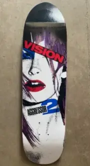 Vintage Vision Aggressor 2 Pro Model Shaped Skateboard Deck Mark Gonzales