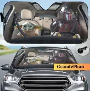 Star Wars Darth Vader Yoda Cartoon Car Sunshade, Auto Car Windshield Sunshade