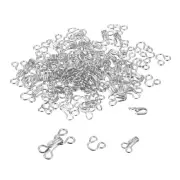 60pcs 11.7mm Sewing Hooks and Eyes Closure for Bra Trousers Skirt Dress, Silver