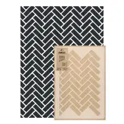 GEOMETRIC reusable PLASTIC Wall STENCIL Template 25.6"x37.4" HERRINGBONE BRICK