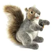 Folkmanis Gray Squirrel Plush Hand Puppet for Kids Storytelling Play 11 Inch