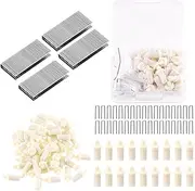 [Tanstic] 130Pcs Plantation Shutter Repair Tool Set, Spring Loaded Shutter Pins Replacement and Tilt Rod Shutter Louvers Staples for Windows Tools Supplies (White)