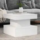vidaXL Coffee Table with LED Lights White 50x50x40 cm 2BB