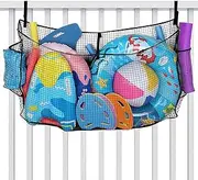 Pool Float Storage Net,Inflatable Float Organizer - Foldable Space-Saving Toy Net with Bandage for Fence Debris Removal Poolside Organization Beach Backyard Indoor