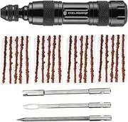Oshhni Mountain Bike Tubeless Tire Repair Kit Featuring Steel Insertion Tool and Plug Strips