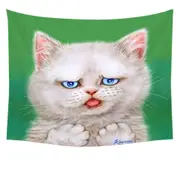 Cat Drawings Innocent White Kitten Tapestry