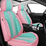 QIOZO ar Seat Covers Universal Full Set for Volkswagen AMAROK Jetta, Santana Variant Lamando Lavida Vista Auto Parts/Waterproof/Pink