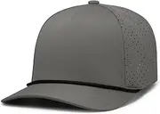 [Pacific Headwear] Weekender Perforated Snapback Cap Rope Hat-Breathable Design for Outdoor Adventures and Casual Wear