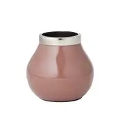 Pilbeam Living Mirabella Antique Rosewood Decor Squat Metal Vase Flower Display