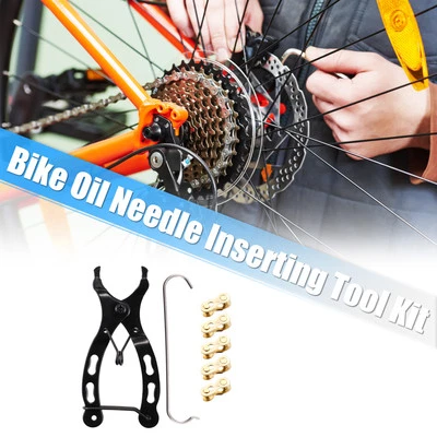 Bike Chain Repair Tool Kit w/ 5 Pairs Quick Link for 6 7 8 Speed Chain Gold Tone