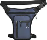 PEASL Motorcycle Drop Leg Side Bag Black Motorcycle Bag Hard Shell Outdoor Casual Waist Bag Motorbike Hip Bum Pack Waterproof Bag(A)