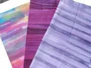 3 Fat Quarters Tonal Blender Lined Blue Purple Batik Tie Dye Craft Fabric