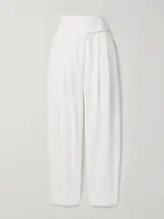 Salon 1884 - + Net Sustain Soren Layered Pleated Cotton-blend Poplin Tapered Pants - White - FR 40