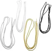 [WESIEVYA] 4 Pairs Replacement Metal Shoelaces for Casual and Sports Shoes Durable Glossy Finish for Boots Sneakers Boots